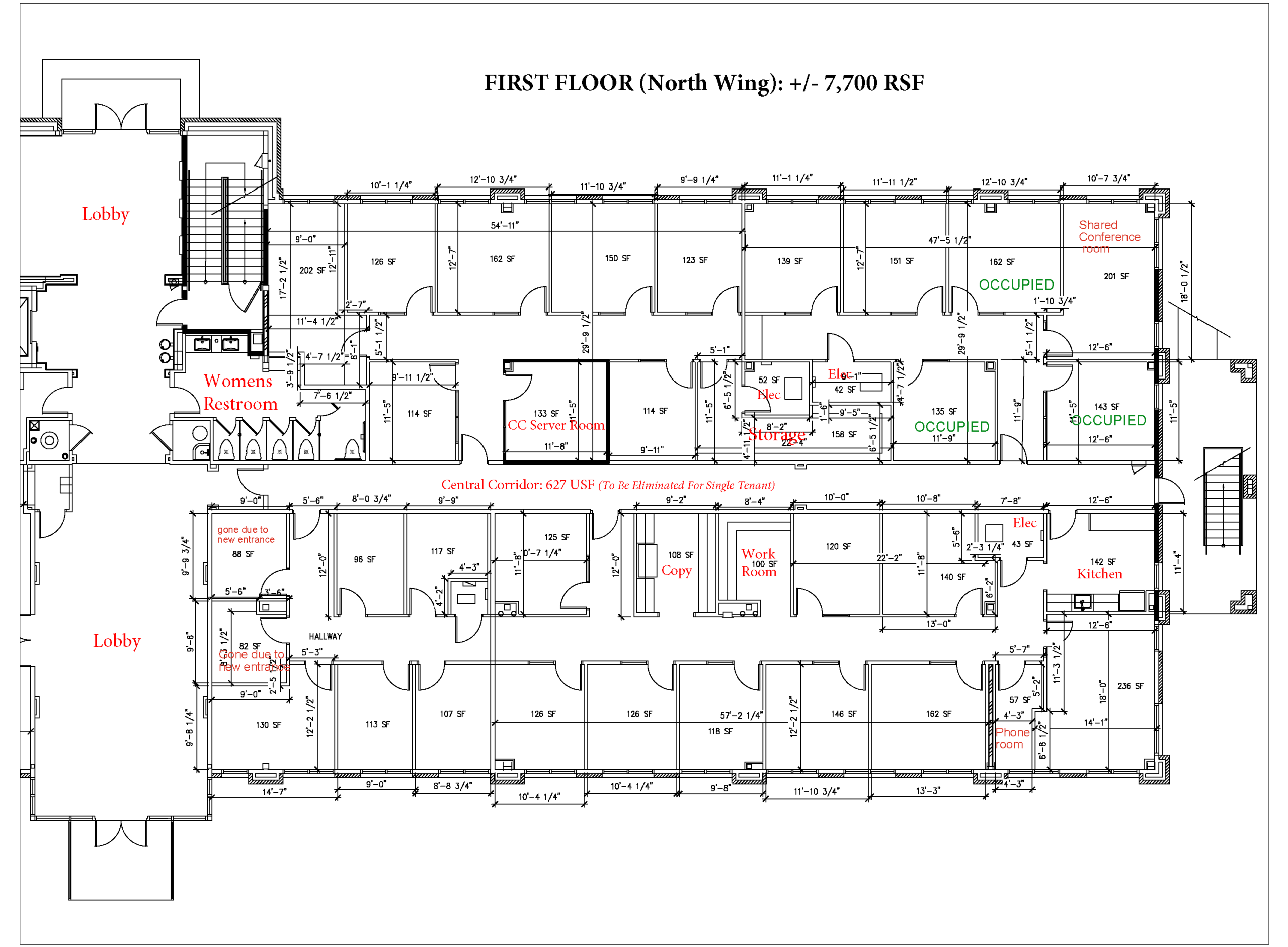 First Floor North Wing Availability