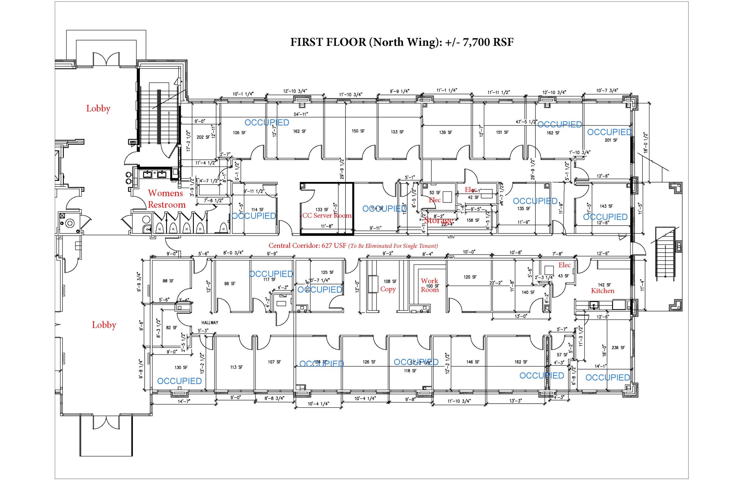 First Floor North Wing Availability